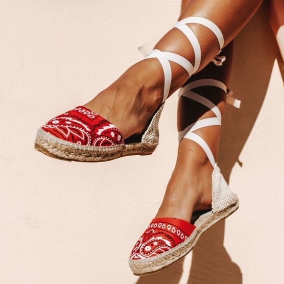 NEW Manebi Espadrille Bandana Flats size 8 - Picture 3 of 9